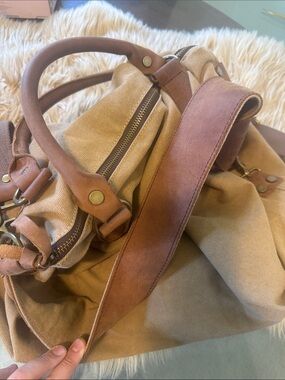 Jesslyn blake Canvas Hobo Tote Bag in Tan - Unbranded